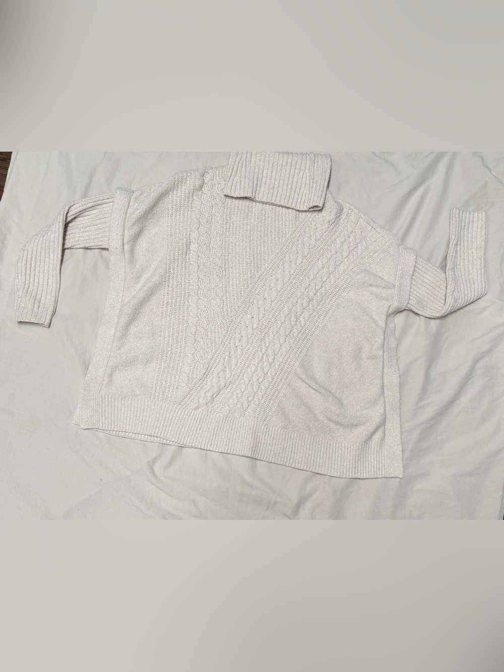Simply Vera Vera Wang Cream Cable Knit Turtleneck Sweater